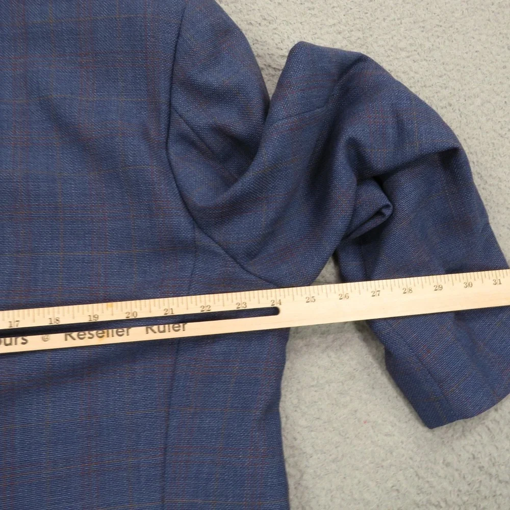 Lubiam Blazer 48R High Twist Virgin Wool 3/2 Roll Check Sport Coat LMB 1911 Mens